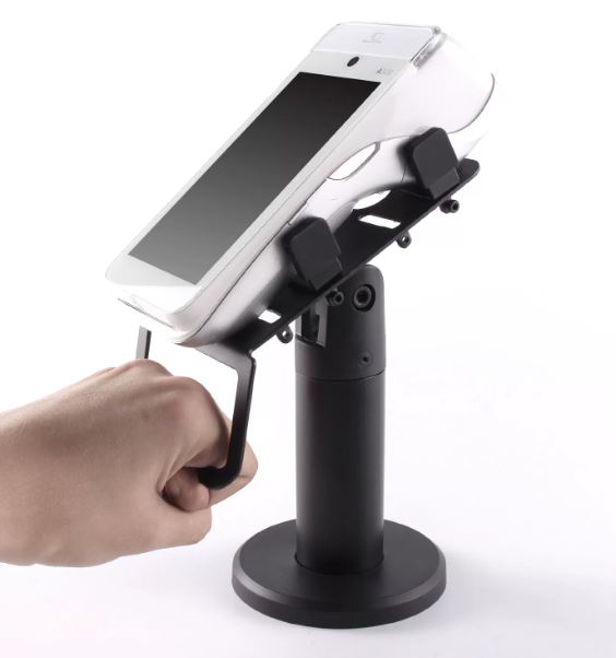 EFTPOS terminal holder with terminal mounted, adjustable arm