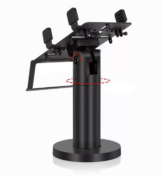 EFTPOS terminal holder showing swivel and tilt adjustment